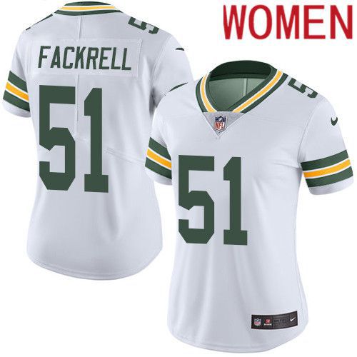 Women Green Bay Packers 51 Kyler Fackrell White Nike Vapor Limited NFL Jersey